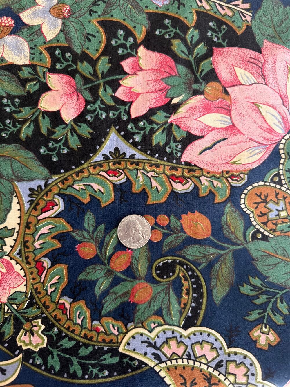 Vintage Kenmill Floral Paisley Chintz Fabric 2 Yards 56" Yardage Grandmillennial